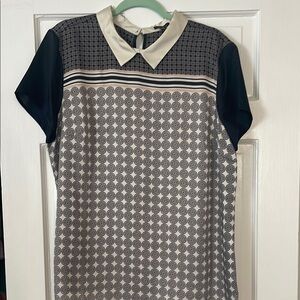 Black and White Patterned Women's Top